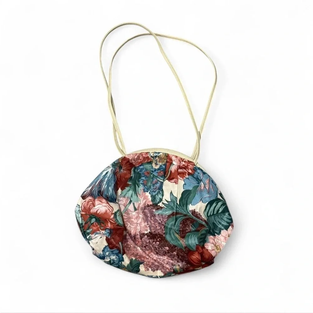 Vintage Floral Round Shoulder Bag Coquette Cottagecore Frame Purse, Grannycore